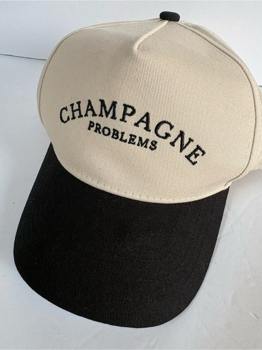 NWOT Anthropologie Kenz Kustomz Champagne Problems Trucker Hat